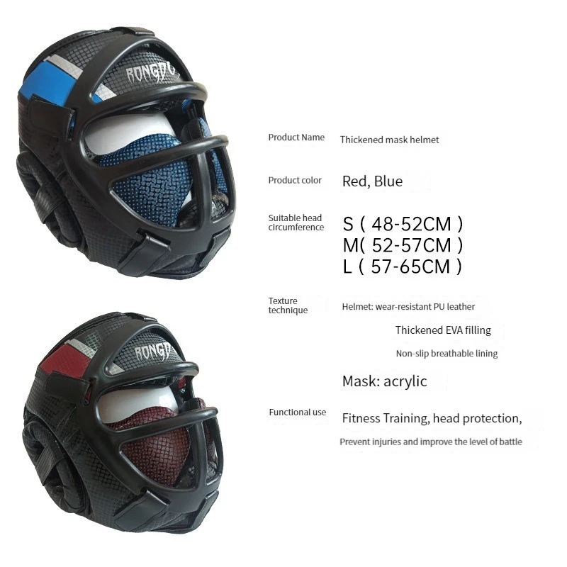 Adults/Kids New MMA Muay Thai Boxing Helmet W/Mask Taekwondo Martial Arts Sparring Headgear Training Equipment Head Protector