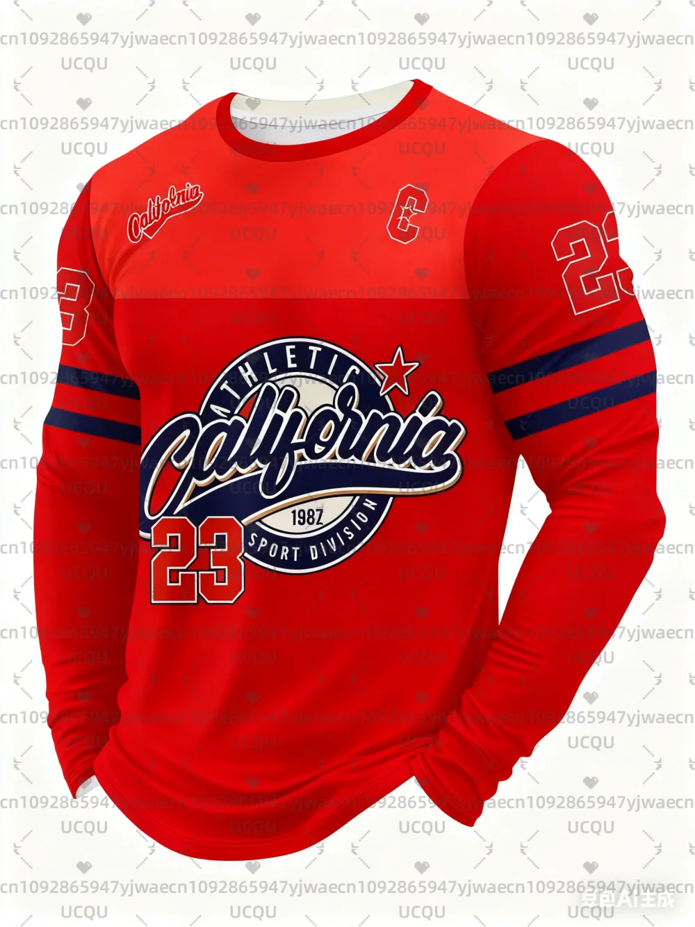 الجرافيك تي شيرت بلوزة كاجوال الخريف الأنشطة الخارجية للرجال كاليفورنيا رقم 23 المرأة كم طويل قمم تي شيرت #5