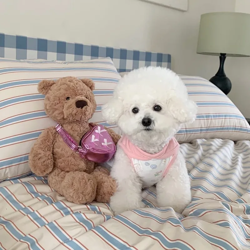 Vêtements d'été pour chiens de compagnie, imprimé floral, gilet en peluche fin, Bichon Frise, pull décontracté, vêtements de Couple poméranien