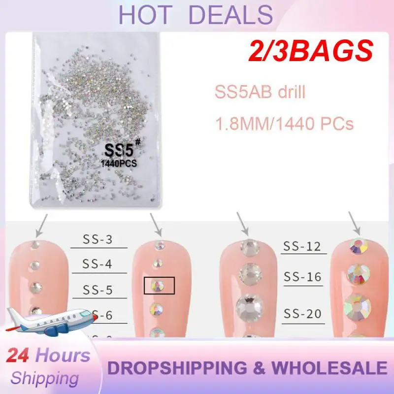 2/3BAGS Rhinestone Health Can Be Unloaded Convenient To Use White Ab Leading The Trend Water Skyrocketing