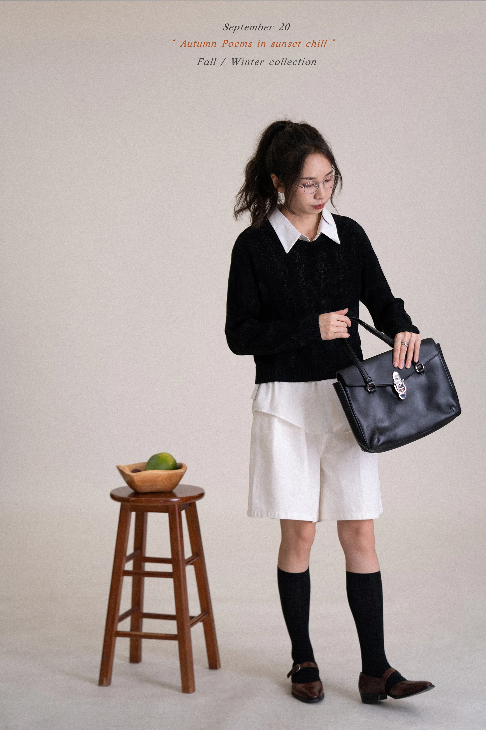 JustHere Coral Sea Vintage Twist Loose round Ne Sweater Women's Faion Autumn Collection Knittedwear Other Material 00%