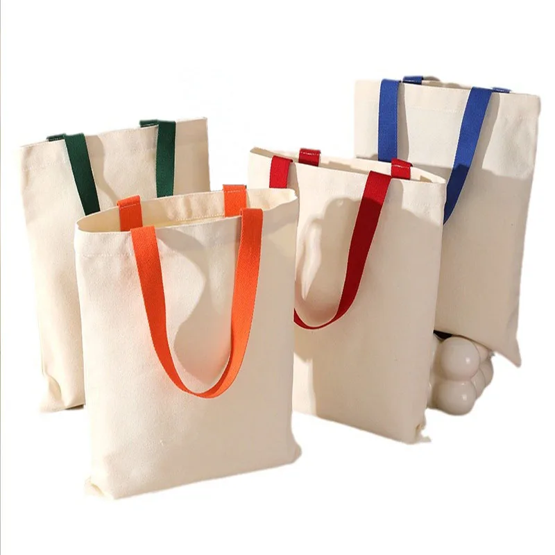

White Tote Bag Versatile Handbag Eco-Friendly 40x35cm Portable Storage Shoulder Canvas Bag Food Shopper Bag