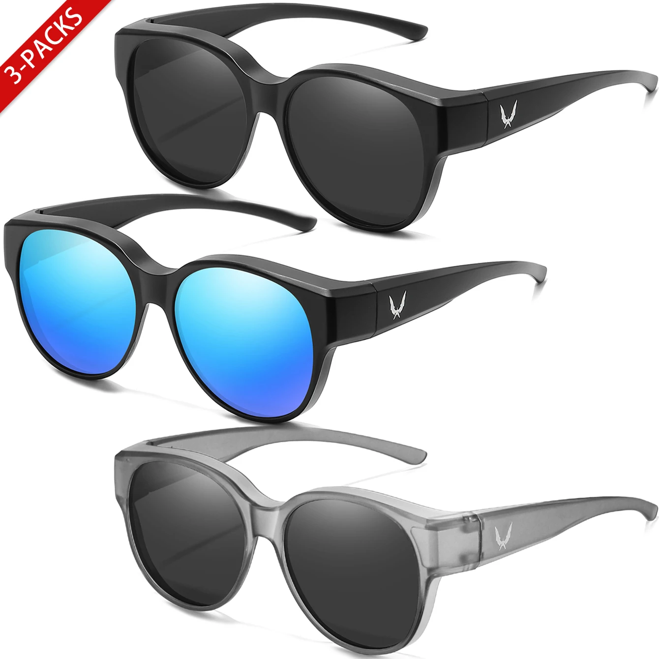 3 Paar modische runde Sonnenbrillen für Damen und Herren, Alltagskleidung, Radfahren, Einkaufen, Angeln, Laufen, Brillen, Unisex, UV400-Brillen