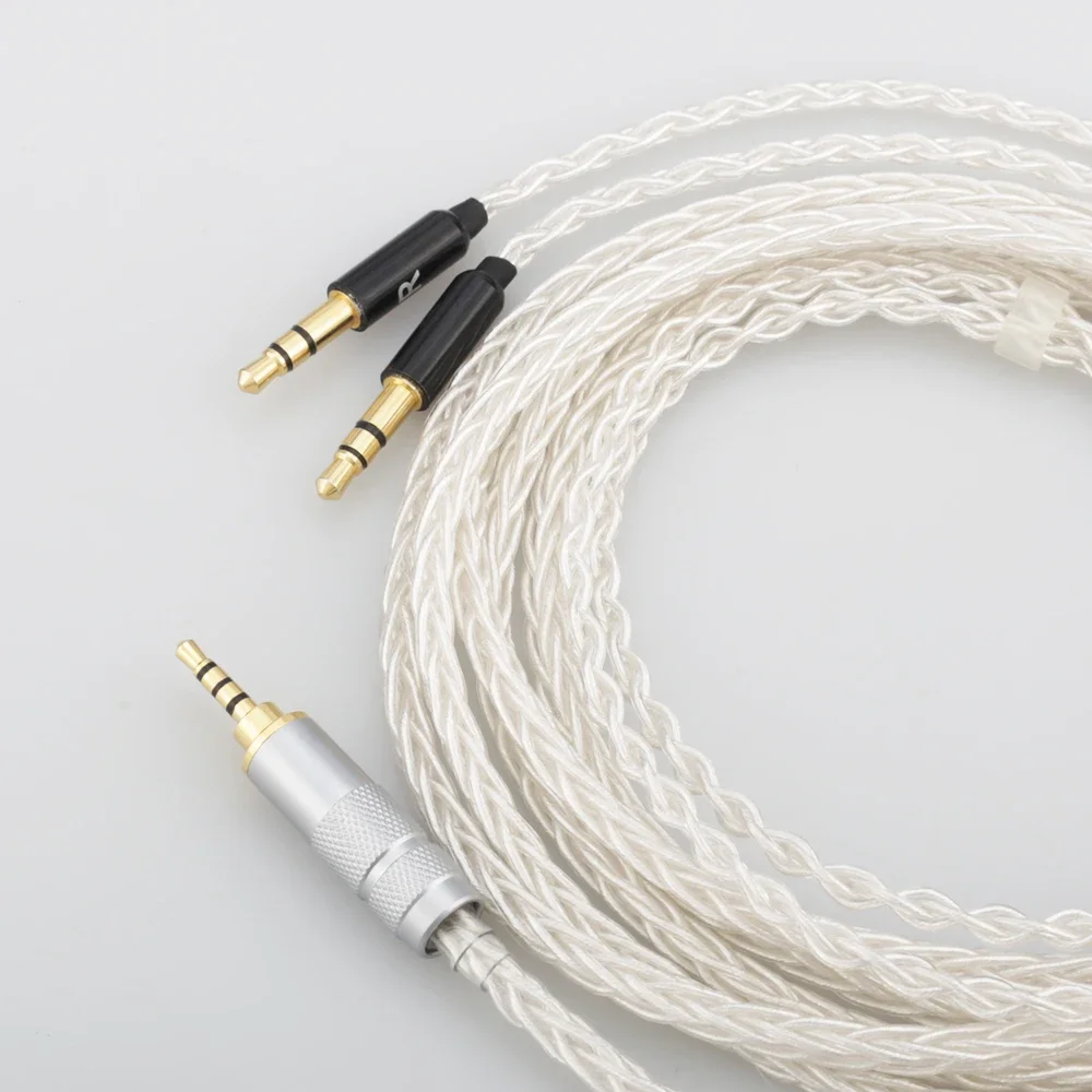 Audiocrast alta fidelidade 8 núcleos 7n occ banhado a prata 2.5mm cabo de atualização de fone de ouvido balanceado para hifiman sundara he400i he400s he560