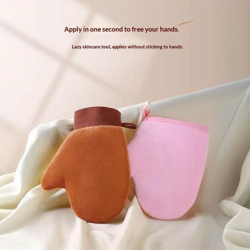 Körperlotion-Handschuh Selbstbräunungs-Handschuh Doppelseitig Verhindert Klebrige Hände Applikator Schnell Trocknender Beflockter Handschuh Make-up-Applikator – Detail 12