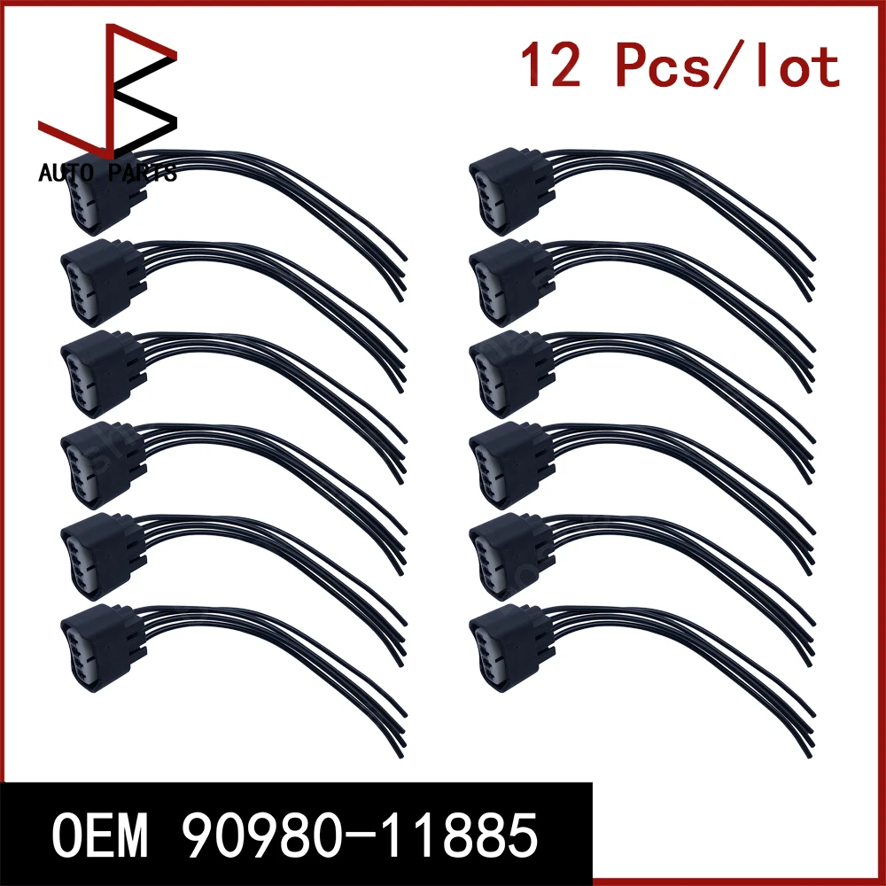 New 12 Pcs/lot Ignition Coil / Housing Connector for Toyota Rush J200E J210E 2008-2018 90980-11885 9098011885 90980 11885