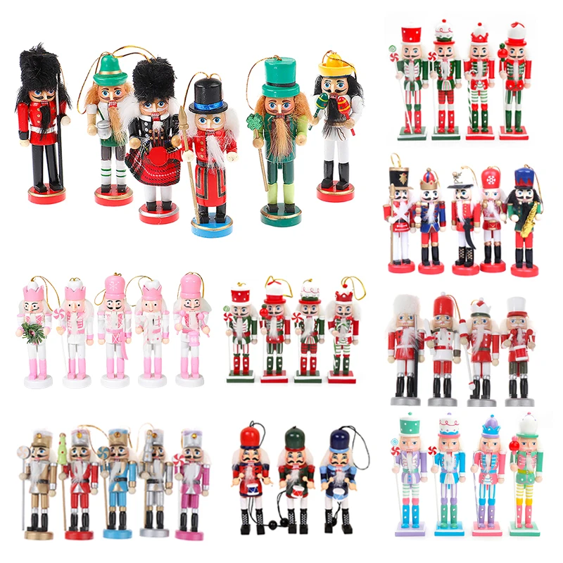 1Pc Christmas Doll 12CM/18CM Nutcracker Puppet Soldier Ornaments Christmas Pendant Xmas Tree Home Decor New Year Gift