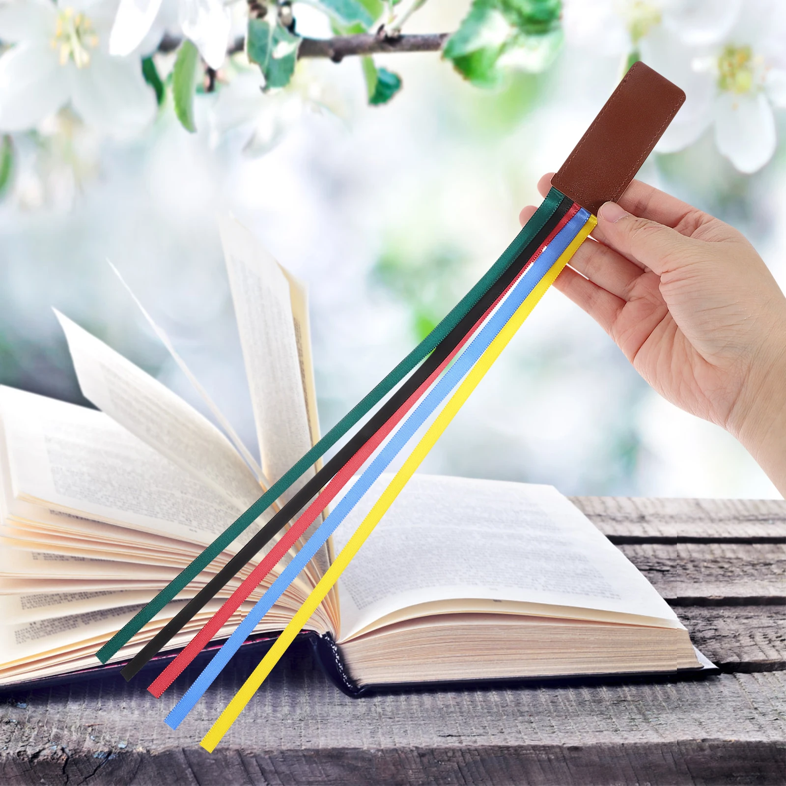 2pcs 다채로운 폴리 에스터 책갈피 여성을위한 내마 모성 다기능 리본 책갈피 가정용 성경 키즈 페이지
