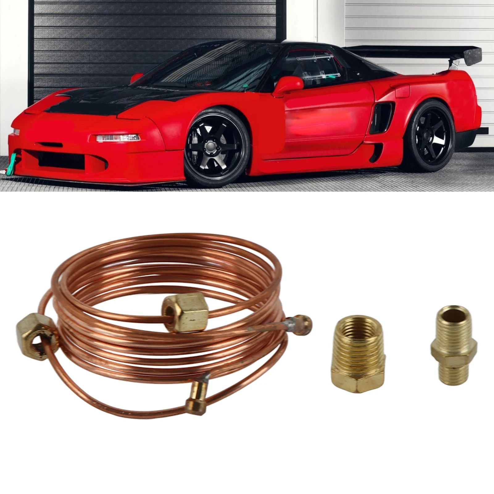 72in Oil Pressure Gauge Line Kit Wide Use 1/8in Mechanical Oil Pressure Gauge Tubing Kit Good Sealing for Automotive Car