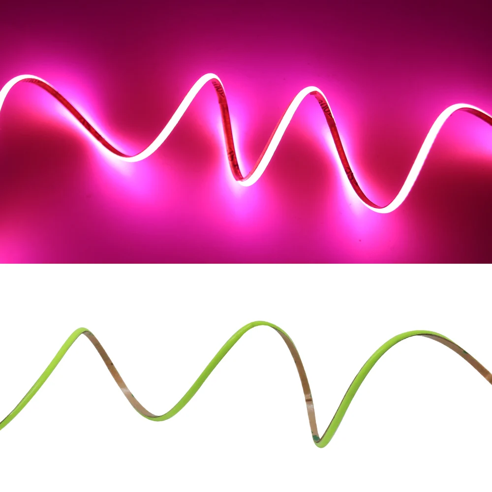 Ультратонкая цветная светодиодная лента 3 мм 12 В постоянного тока COB для домашнего декора, светодиодная лента высокой плотности «сделай сам» синего/розового/Красного/фиолетового цвета для автомобиля