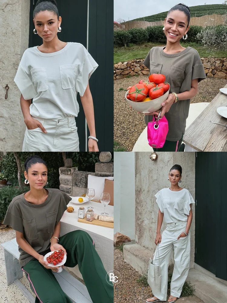 

Универсальный топ из высококачественного хлопка для коррекции фигуры, с широким вырезом, скрывающий недостатки, цвет оливковый