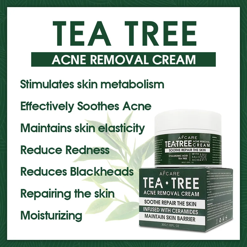 Maintain Skin Barrier Tea Tree Acne Removal Cream Infused with Ceramides, Soothe Repair Skin - Moisturizing Facial Moisturizer