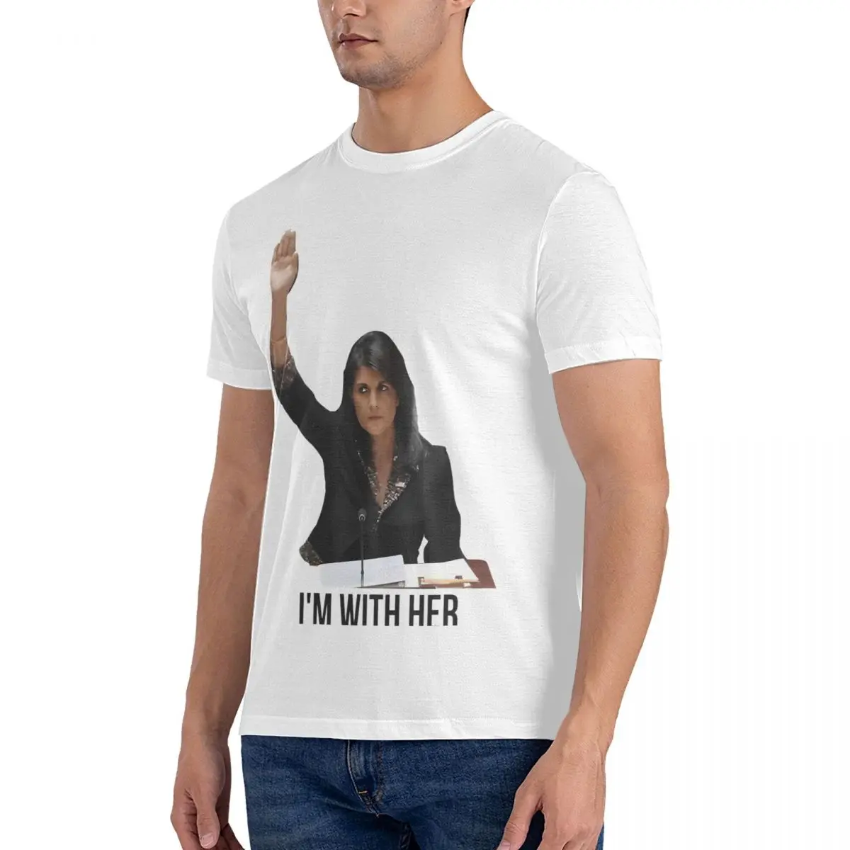 Im With Her Men's T Shirts Nikki Haley Leisure Tee Shirt Short Sleeve Round Collar T-Shirt Cotton Graphic Clothing