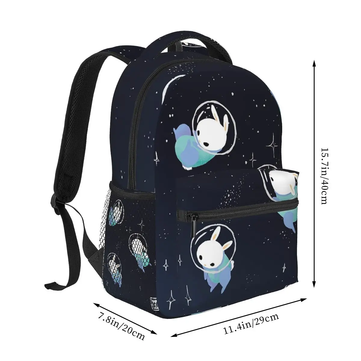 Space Bunnies Backpacks Boys Girls Bookbag Students School Bags Cartoon Laptop Rucksack Shoulder Bag Large Capacity