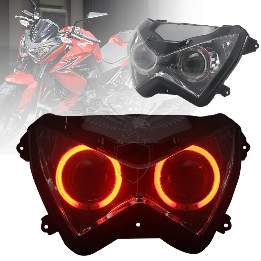 

Motorcycle Custom Headlight Assembly HID Projector Headlight Fits for Kawasaki Z800 2013-2015 2016 Z250 2013-2016 Z300 2015-2016