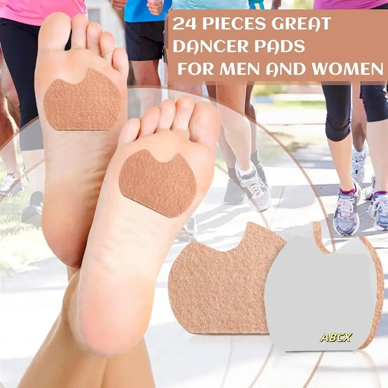 24 piezas de almohadillas para pies para bailarina, almohadillas para sulcamoiditis para bola de pies derechos, dolor para hombres y mujeres, alivio del dolor de baile, Color de piel