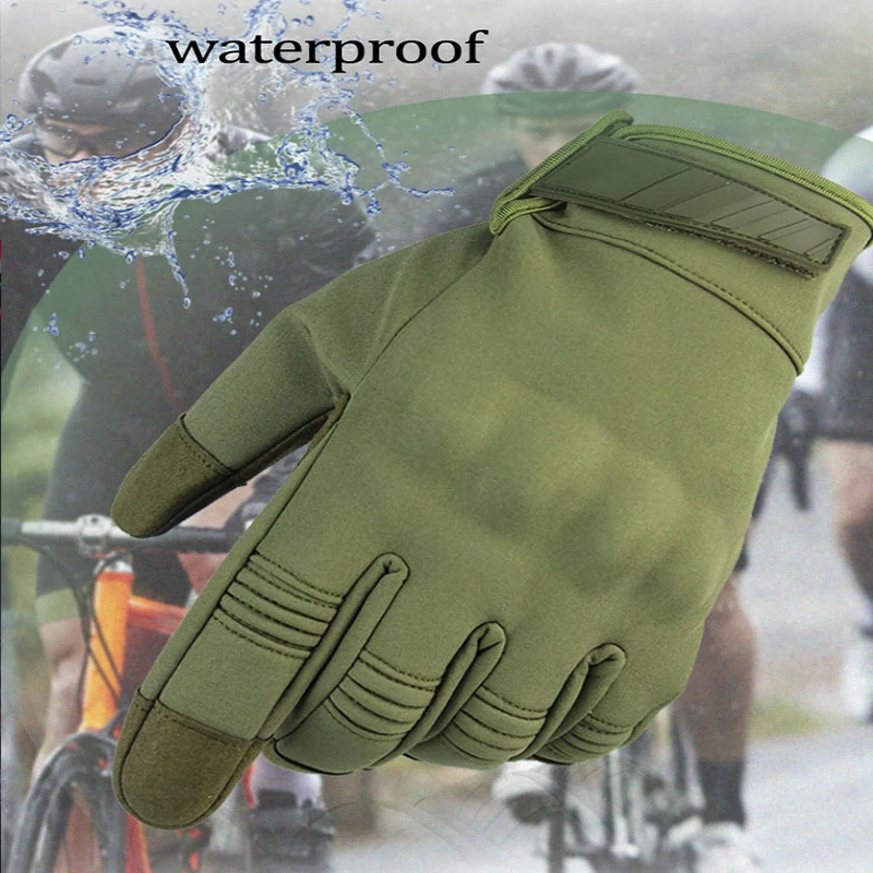 Men's Waterproof Hunting Gloves Tactical Gloves for Men Full Finger Anti-Slip Outdoor Hunting Cycling Climbing Gloves