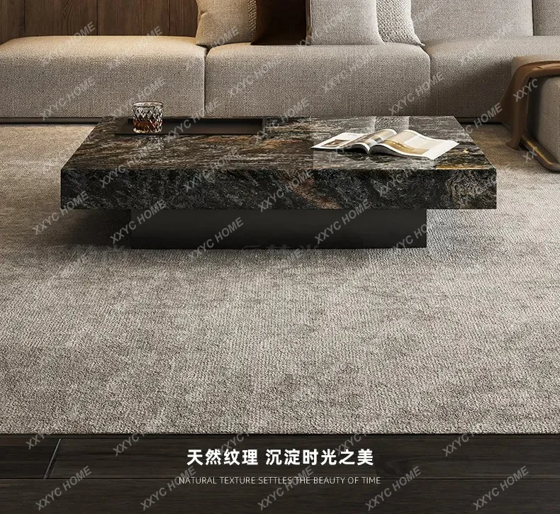 marble high-end living room household light luxury rectangular tea table