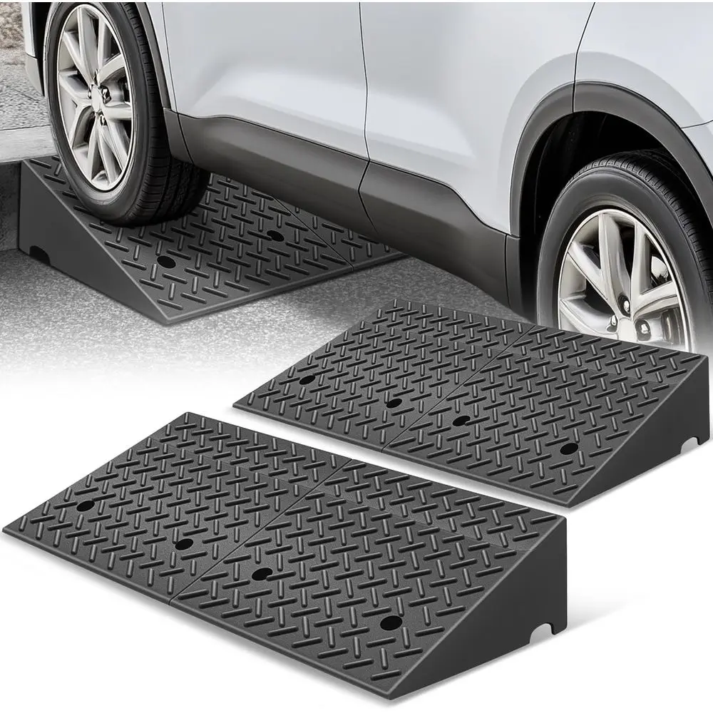 

Double Pack 7.9 High Driveway Sidewalk Curb Ramps, 4410 LBS Capacity for Vehicles and Wheelchairs