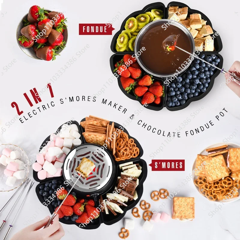 

Chocolate Cheese Electric Cooking Pot Stainless Steel Electric Roasted Marshmallow 2 in 1