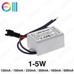 Controlador LED de corriente constante 120mA 150mA 250mA 300mA 450mA 600mA Adaptador de corriente de caja de plástico 1W 3W 5W transformador de iluminación