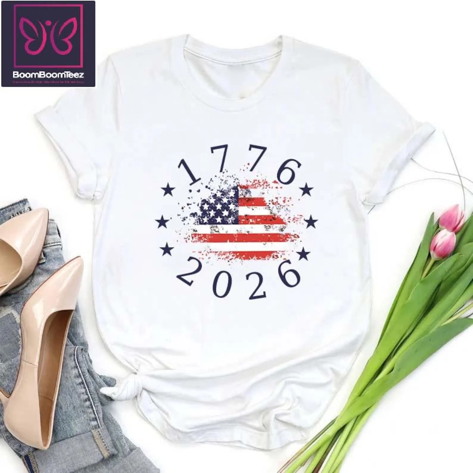 Made in America T-Shirt, Patriotic USA Flag Tee America 250th Anniversary Tee,Patriotic Gift,4th of July Shirt