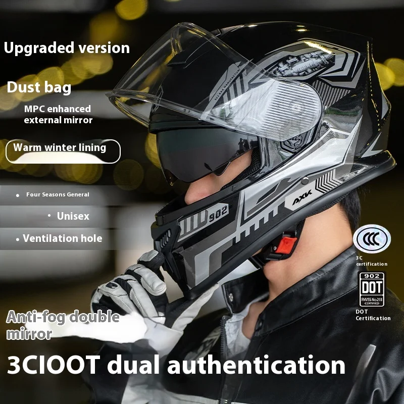 

Dot Certified Motorcycle Helmet Men'S Warm Winter Electric Bike Riding Women Season Motorcycle Safety Helmet Security Guarantee