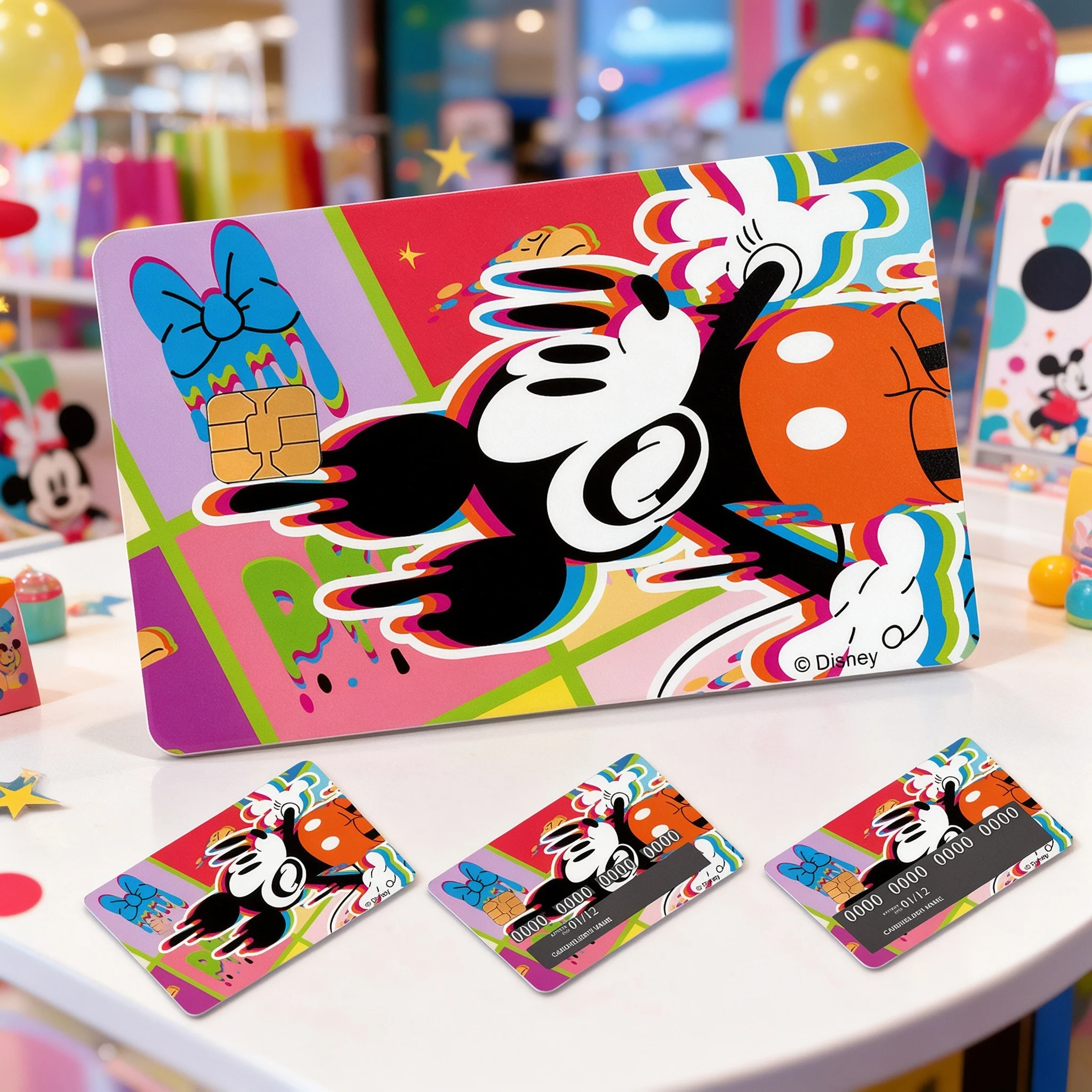 4/12pcs Minnie Mouse Credit Card Cover Stickers, Red Polka Dot Bow Design, Full and Partial Coverage Styles for Card Decoration