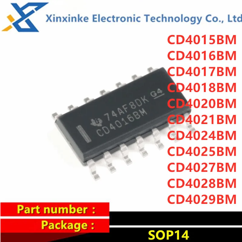 

10PCS CD4015BM CD4016BM CD4017BM CD4018/4020/4021/4024/4025/4027/4028/4029BM CD4024BM96 SOIC-14 Register chip ICs CMOS divider