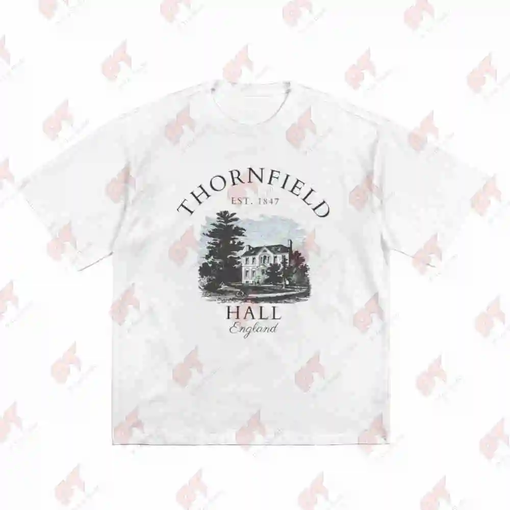 Jane Eyre Thornfield Hall Charlotte Bronte Dark Academia Bookish Literary Literature Bibliophile Light Short Sleeve Tee 100% Cot