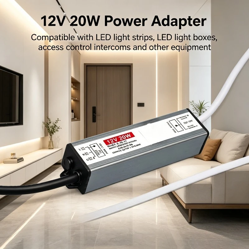 IP67 Waterproof Power Supply 12W-150W, 110V/220V to 12V Transformer, LED Driver, Silent Aluminum Housing, Pure Copper Wire