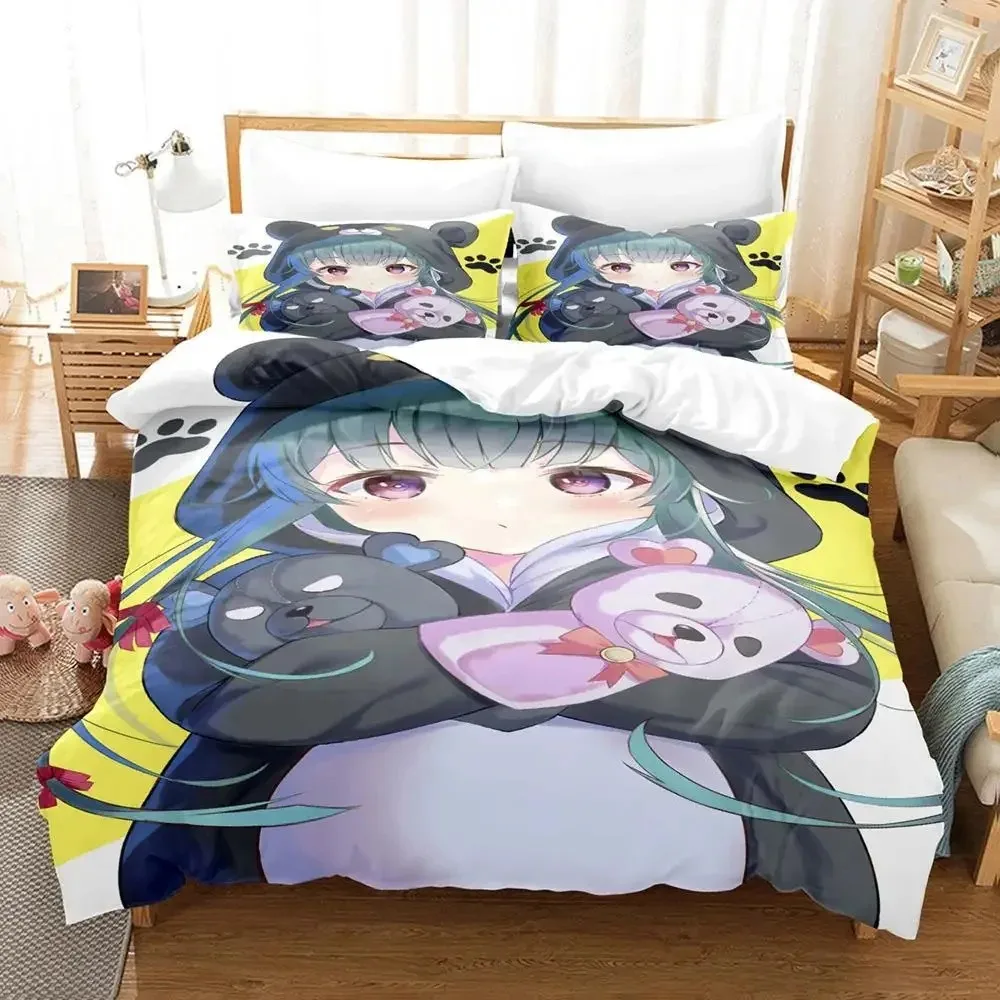 

Anime Kuma Kuma Kuma Bear Bedding Set Boys Girls Twin Queen Size Duvet Cover Pillowcase Bed Kids Adult Home Textileextile