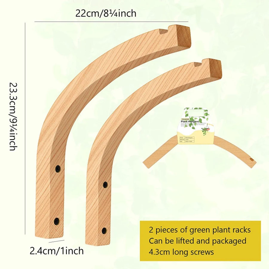 الخشب الطبيعي جدار النبات الشماعات معلقة اناء للزهور هوك زهرة قوس للفوانيس الرياح الدقات شرفة ديكور المنزل #2