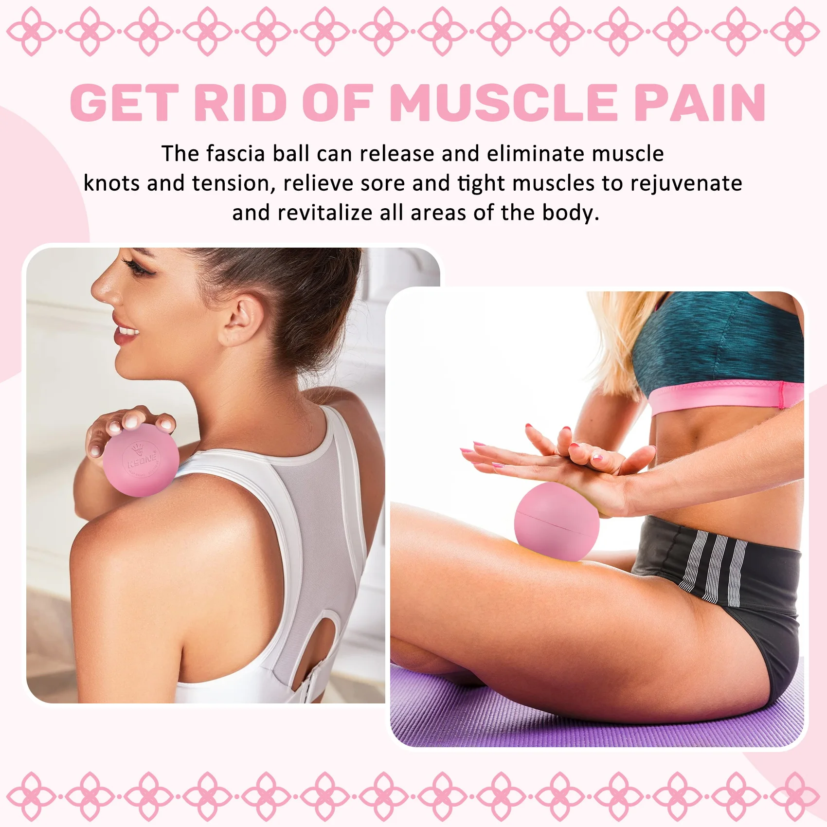 KSONE Palla da massaggio 6,3 cm Palla per fascia Palla per lacrosse Yoga Rilassamento muscolare Sollievo dal dolore Palla per fisioterapia portatile E CALDO