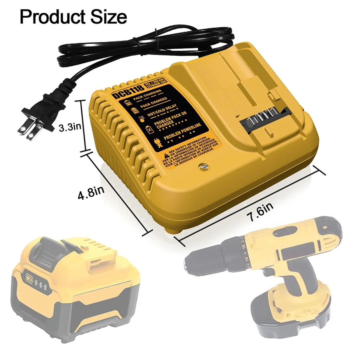 Gereedschap Voor Dewalt DCB118 12 V-20 V Tool Batterij Oplader DCB112 Toepasselijk voor Dewalt Lithium Batterij Opladen US-Plug