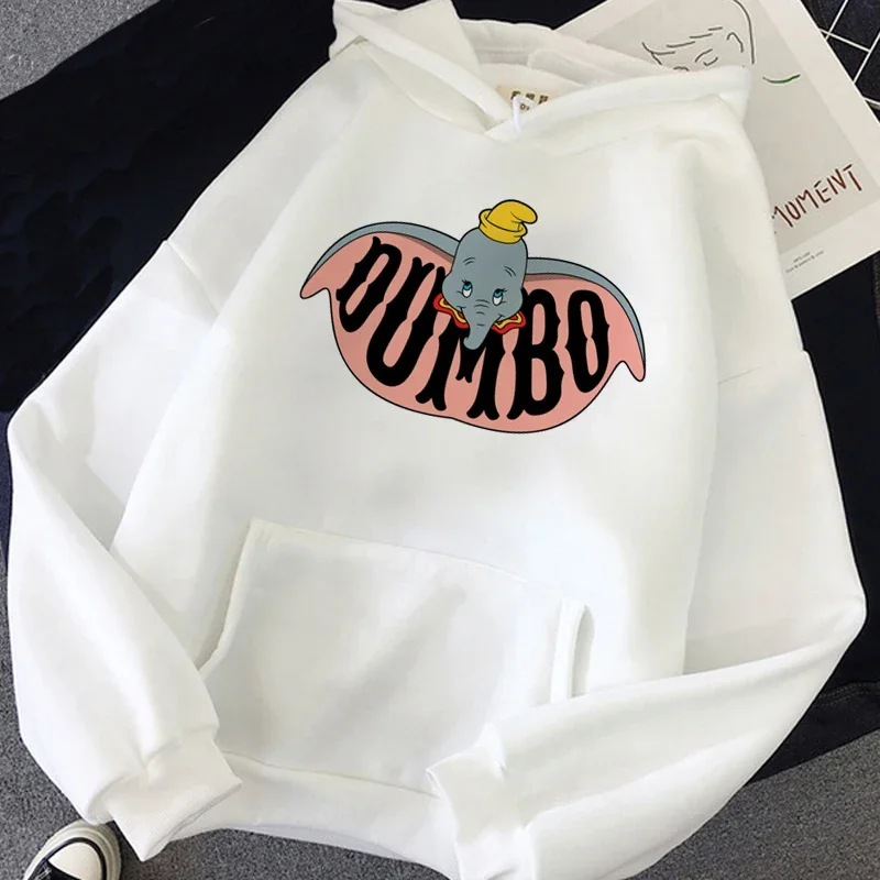 Fashion Kawaii Hoodies Disney Cartoon Dumbo Graphic Women Hoodie Autumn Winter Streetwear Casual Oversize Sweatshirt Unisex Tops