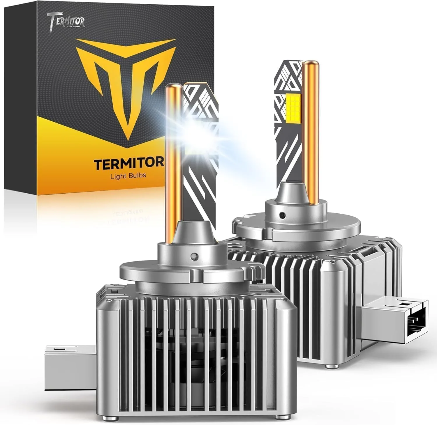 

TERMITOR D3S LED Bulbs, 45,000LM 6500K Cool White, 1:1 HID Size Plug and Play D3S Xenon HID Replacement Bulbs, Pack of 2