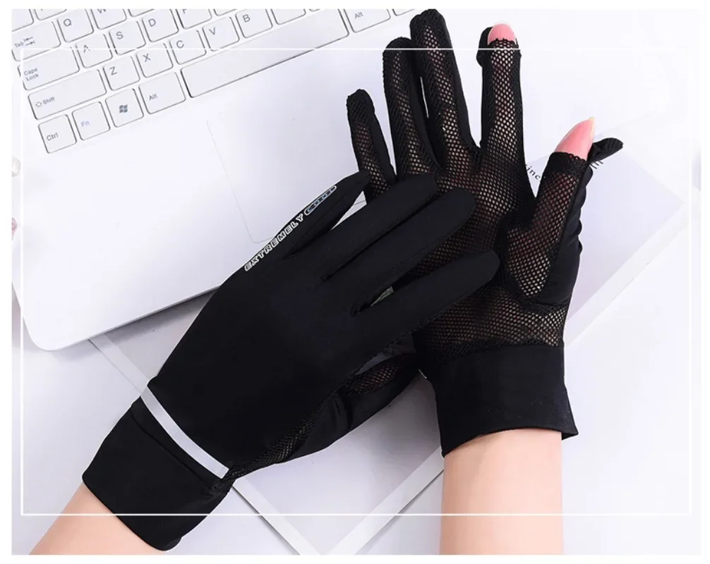 Женские модные перчатки, летние кружевные лоскутные перчатки, противоскользящие солнцезащитные перчатки для вождения, короткие тонкие перчатки в горошек, женские этикетные перчатки