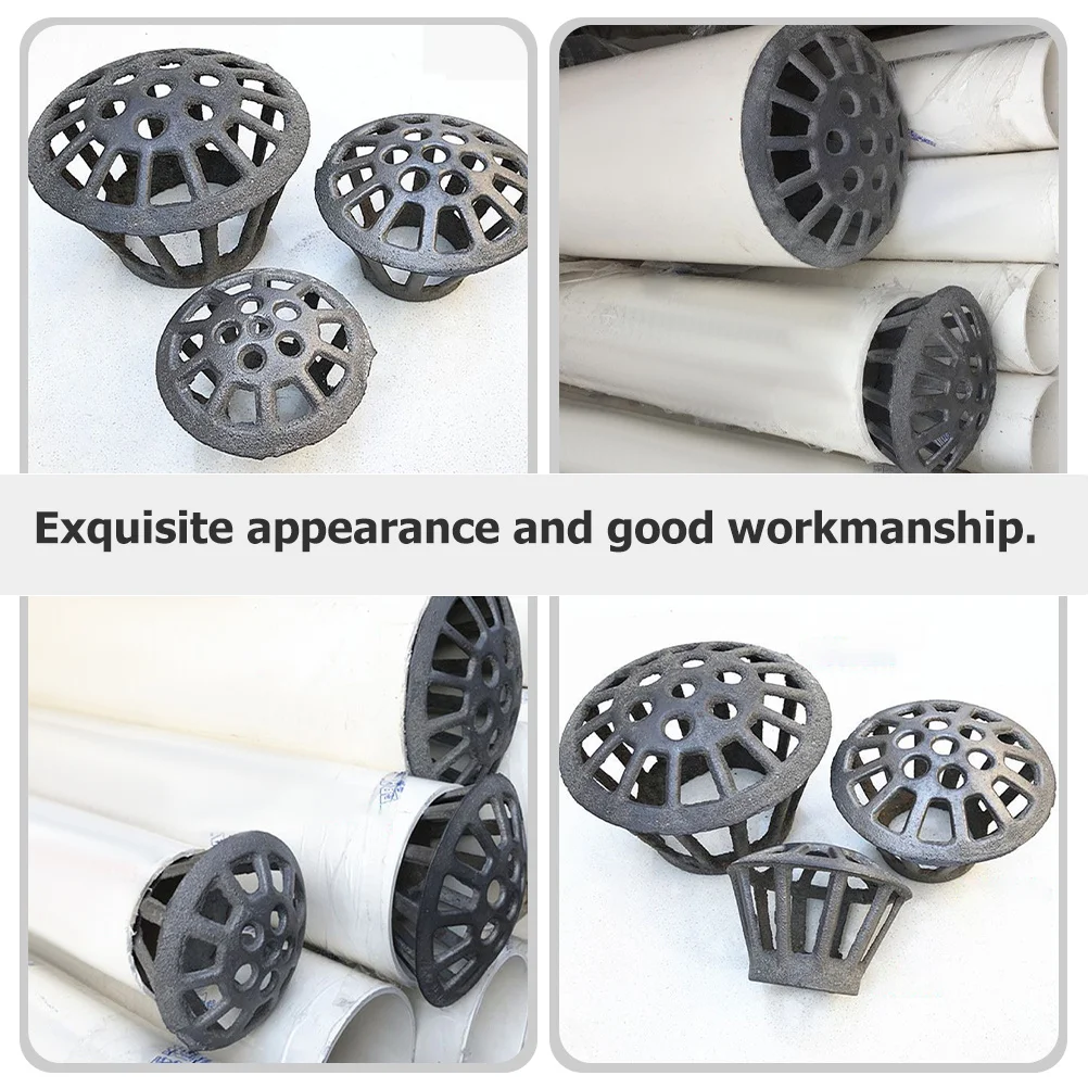 Saringan Saluran Air Besi Cor 75Mm Bulat Pelindung Saluran Air Untuk Garasi Jalan Masuk Halaman Sistem Drainase Luar Ruangan Pelindung Daun dan Puing-puing