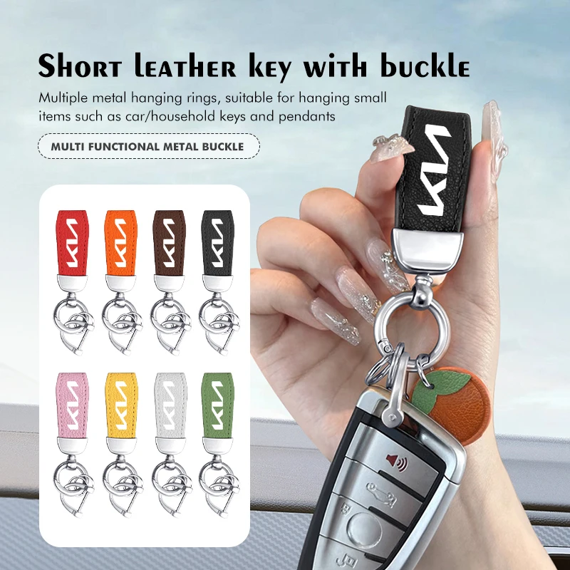 LLavero de coche de aleación de Zinc, anillo con correa, accesorios de regalo, pegatinas para KIA K5 K2 Optima Spectra Niro Cadenza Sephia Carens