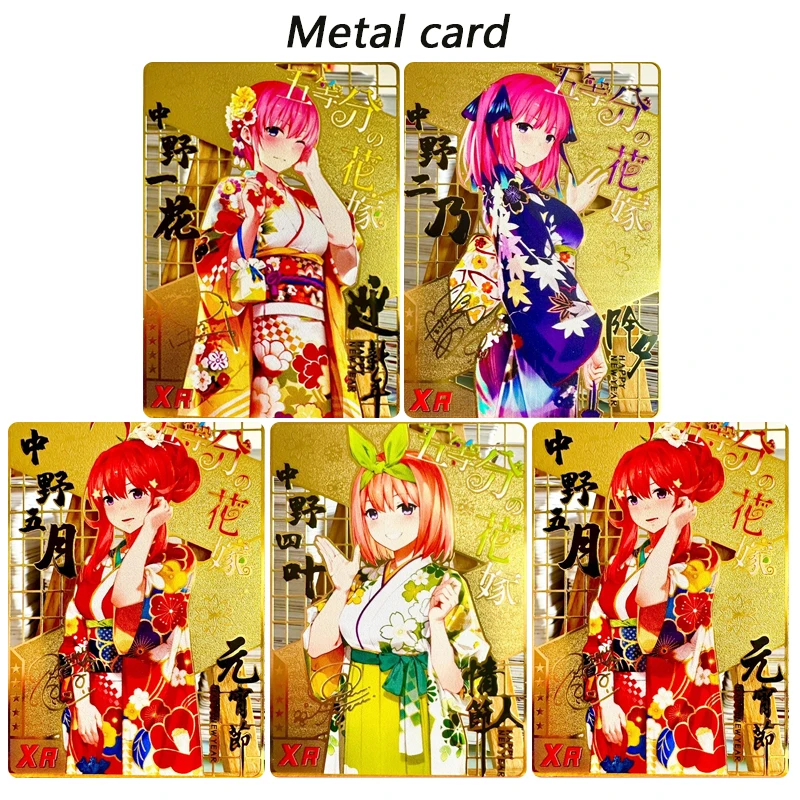 

DIY The Quintessential Quintuplets Metal card Nakano Ichika Anime characters Collection flash card Cartoon toys Christmas gift