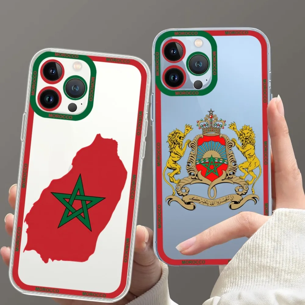 Morocco Flag Moroccan Unique Phone Case For iPhone 11 12 Mini 13 14 15 Pro Max Transparent Shell