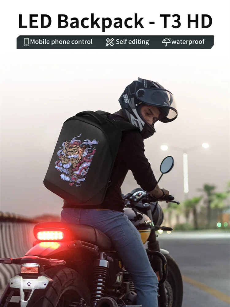 

Smart Led Pixel Backpack Advertising Waterproof Backpack Outdoor Climb Bag Walking Billboard High definition Led School Bags