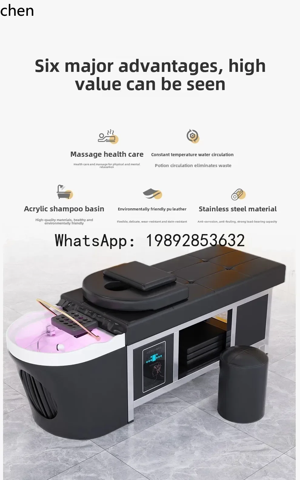 YFY   shampoo bed beauty salon barber shop special head treatment bed with fumigation water circulation integrated bed