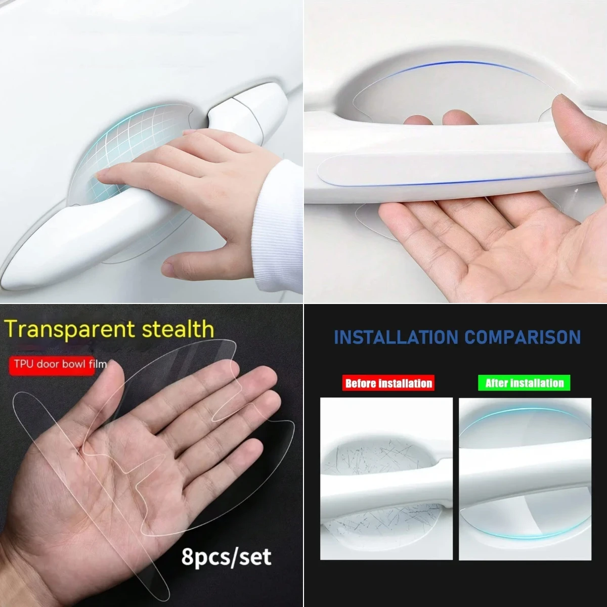 

Car Door Bowl Handle Invisible Protective Sticker Auto For Maserati Ghibli Levante Quattroporte GranTurismo MC20 Grecale Alfieri