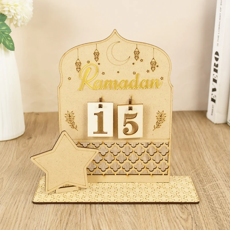 1PC Acrylic Ramadan Countdown Calendar Gifts Day of Ramadan Calendar with Replacing Number 2025 Eid Mubarak Home Decor Ornaments