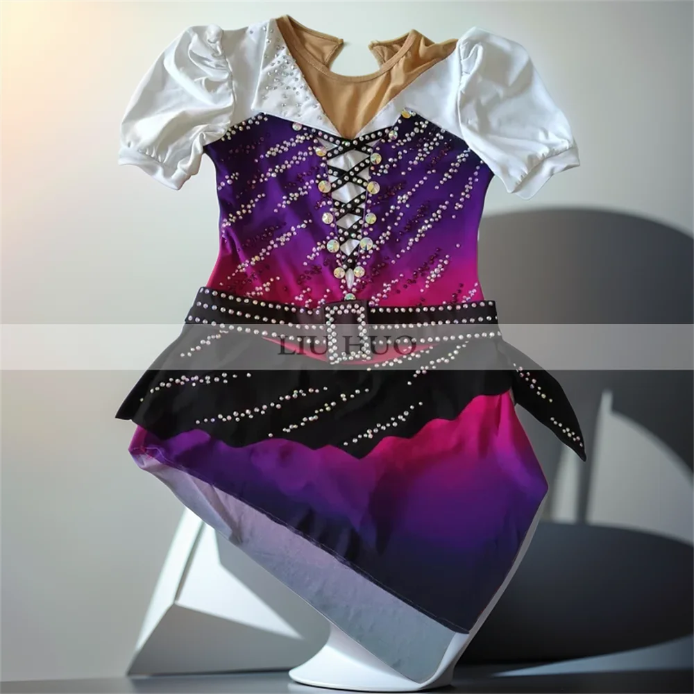 LIUHUO Ice Dance Figure Skating Dress Women Adult Girl Teen Customize Costume Performance Competition Dance Multicolour Leotards