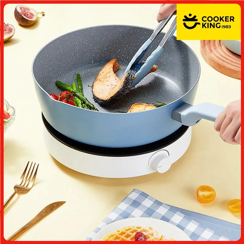 

COOKER KING Frying Pan Non-stick Frying Pan Aluminum Skillet Medical Stone Coating Saucepan with Anti-scald Handle Kitchen Tools