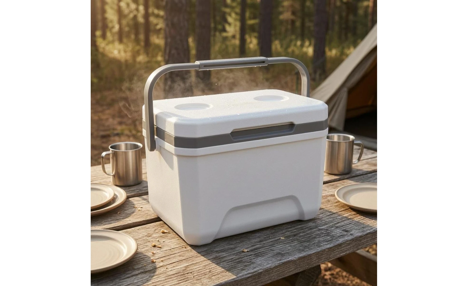 Insulated Cooler Box Rigid Portable Cooler Box Insulated Ice Chest Two-Tone Outdoor Gear Food Grade for Camping