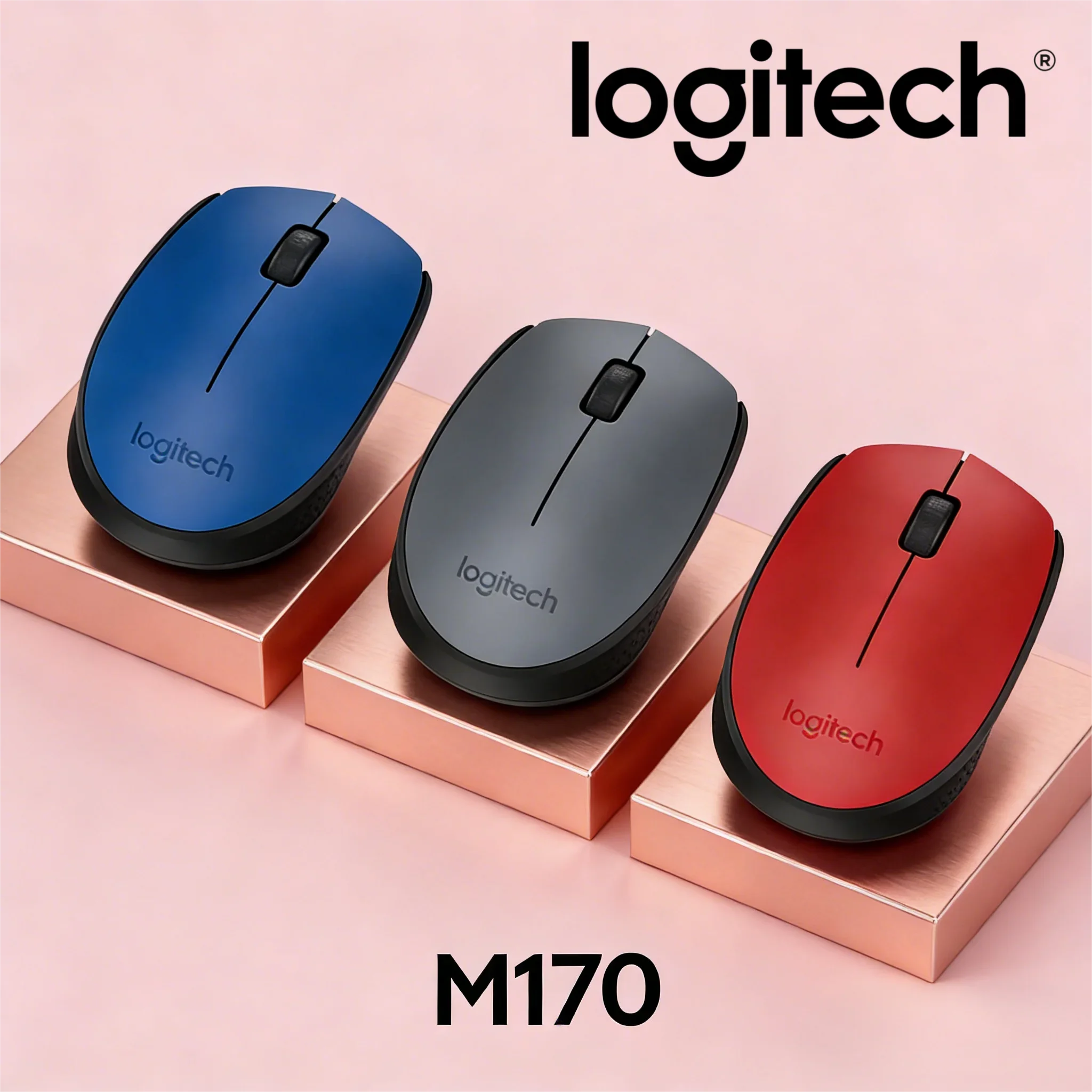 

Беспроводная мышь Logitech M170, наноприемник USB 2,4 ГГц, оптический датчик 1000 DPI, портативная, для ПК, ноутбуков, офиса и дома